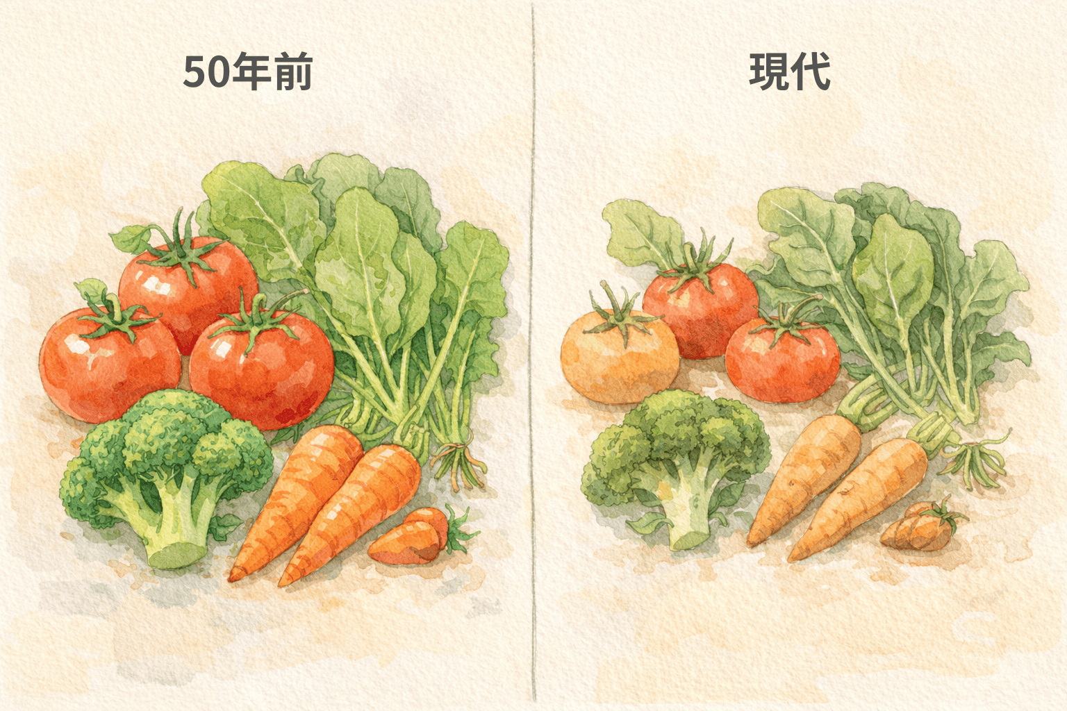 野菜の栄養価の低下